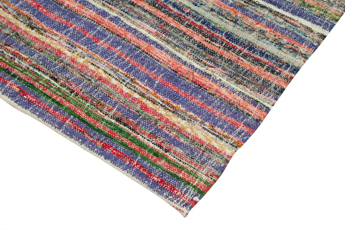 Anadolu Eskitme Multi Pamuk Üzerine Yün El Dokuma Kilim-115x350 - Görsel 4