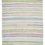 Chaput Çizgili Multi Renk Pamuk Üzerine Yün El Dokuma Kilim-185x310