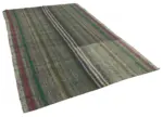 Chaput Çizgili Gri Renk Pagrk Üzerine Yün El Dokuma Kilim-184x283 - Görsel 2