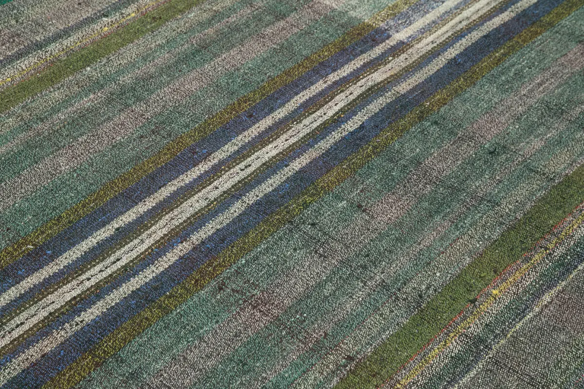 Chaput Çizgili Gri Renk Pagrk Üzerine Yün El Dokuma Kilim-184x283 - Görsel 5