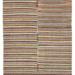 Chaput Çizgili Kahverengi Renk Pakak Üzerine Yün El Dokuma Kilim-192x305