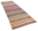 Anadolu Eskitme Multi Pamuk Üzerine Yün El Dokuma Kilim-115x348 - Görsel 2