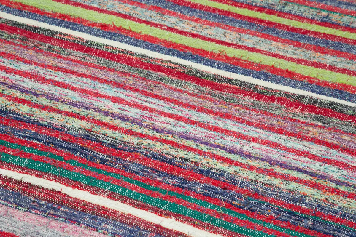 Anadolu Eskitme Multi Pamuk Üzerine Yün El Dokuma Kilim-115x348 - Görsel 5