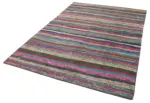 Chaput Çizgili Multi Renk Pamuk Üzerine Yün El Dokuma Kilim-173x245 - Görsel 3