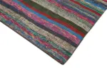Chaput Çizgili Multi Renk Pamuk Üzerine Yün El Dokuma Kilim-173x245 - Görsel 4