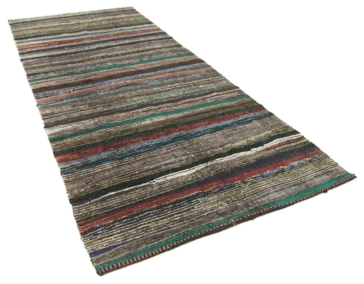 Anadolu Eskitme Gri Pamuk Üzerine Yün El Dokuma Kilim-154x369 - Görsel 2