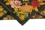 Moldovian Klasik Göbekli Siyah Pamuk Üzerine Yün El Dokuma Kilim-180x200 - Görsel 6