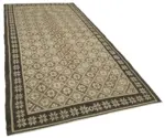 Moldovian Klasik Göbekli Siyah Pamuk Üzerine Yün El Dokuma Kilim-173x375 - Görsel 2