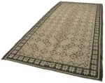 Moldovian Klasik Göbekli Siyah Pamuk Üzerine Yün El Dokuma Kilim-173x375 - Görsel 3