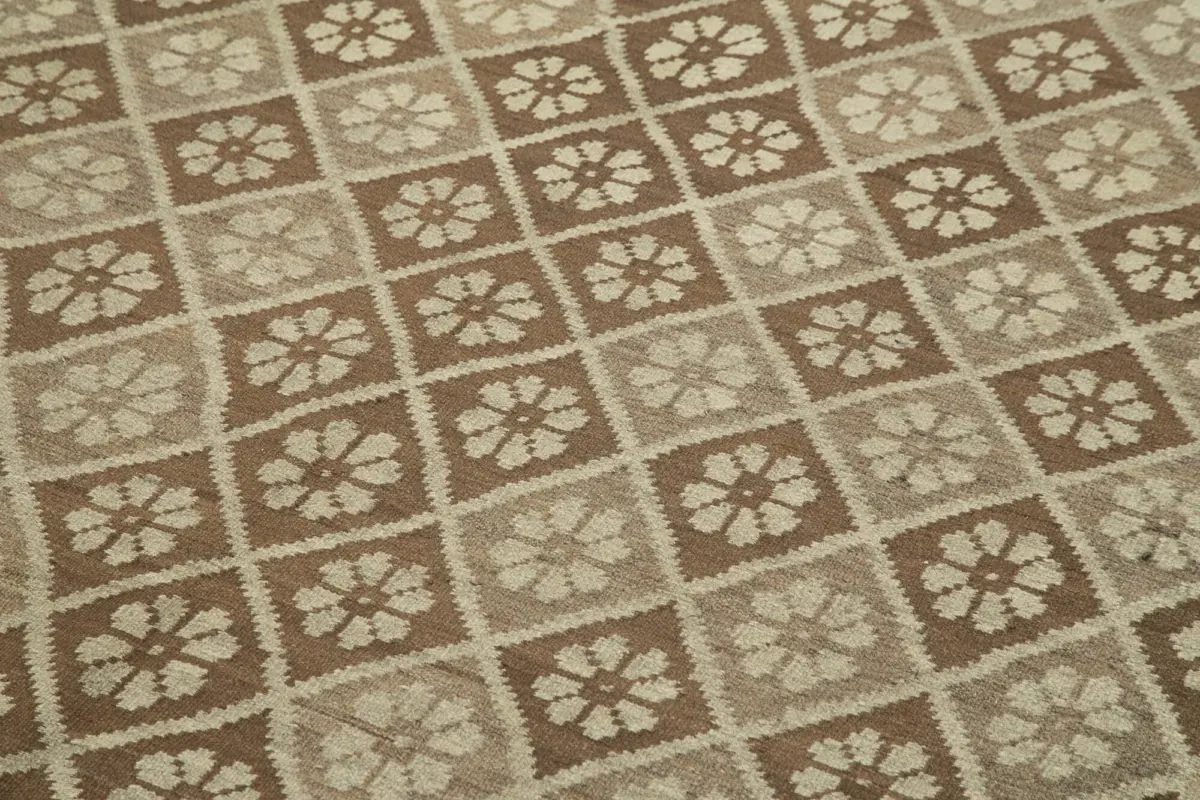 Moldovian Klasik Göbekli Siyah Pamuk Üzerine Yün El Dokuma Kilim-173x375 - Görsel 5