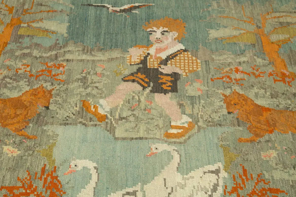 Moldovian Klasik Göbekli Kahverengi Pamuk Üzerine Yün El Dokuma Kilim-200x243 - Görsel 5