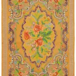 Moldovian Klasik Göbekli Sarı Pamuk Üzerine Yün El Dokuma Kilim-200x300