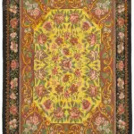 Moldovian Klasik Göbekli Siyah Pamuk Üzerine Yün El Dokuma Kilim-232x305