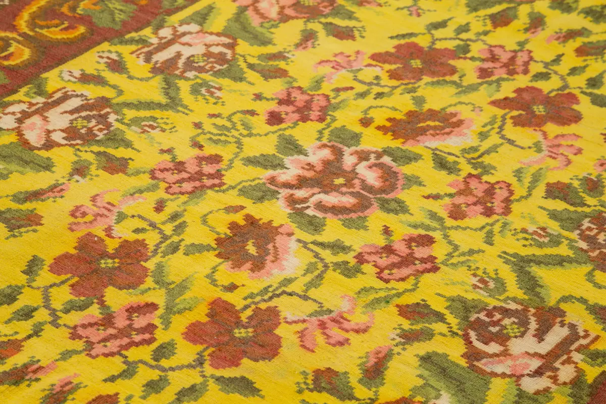 Moldovian Klasik Göbekli Siyah Pamuk Üzerine Yün El Dokuma Kilim-232x305 - Görsel 5