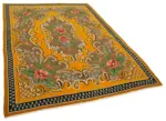 Moldovian Klasik Göbekli Sarı Pamuk Üzerine Yün El Dokuma Kilim-185x270 - Görsel 2