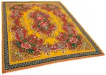 Moldovian Klasik Göbekli Sarı Pamuk Üzerine Yün El Dokuma Kilim-182x246 - Görsel 2