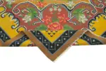 Moldovian Klasik Göbekli Sarı Pamuk Üzerine Yün El Dokuma Kilim-198x295 - Görsel 6