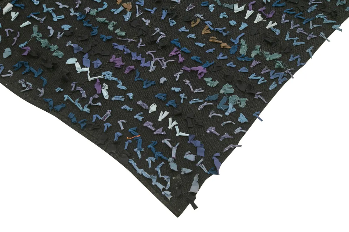 Anadolu Eskitme Mavi Pamuk Üzerine Yün El Dokuma Kilim-158x210 - Görsel 4