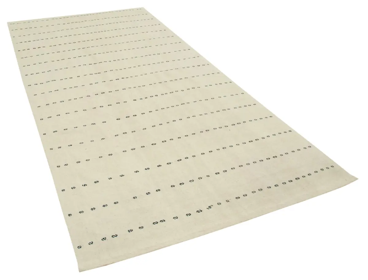 Anadolu Eskitme Beyaz Pamuk Üzerine Yün El Dokuma Kilim-136x300 - Görsel 2