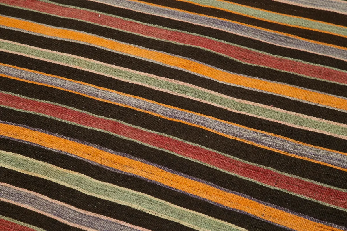 Anadolu Eskitme Multi Pamuk Üzerine Yün El Dokuma Kilim-131x345 - Görsel 5