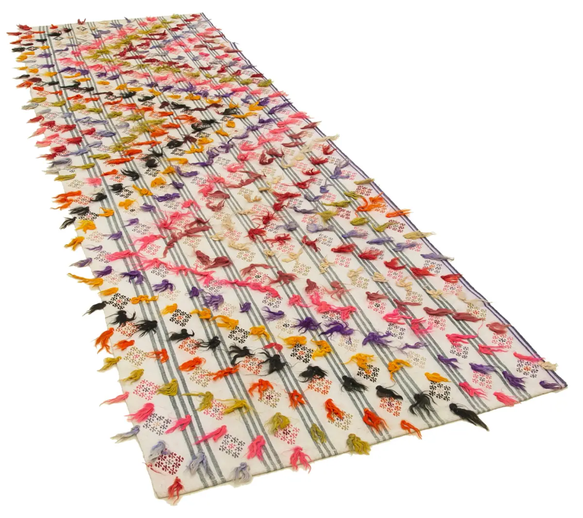 Anadolu Eskitme Bej Pamuk Üzerine Yün El Dokuma Kilim-101x328 - Görsel 2