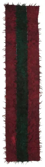 Anadolu Eskitme Kırmızı Pamuk Üzerine Yün El Dokuma Kilim-105x496