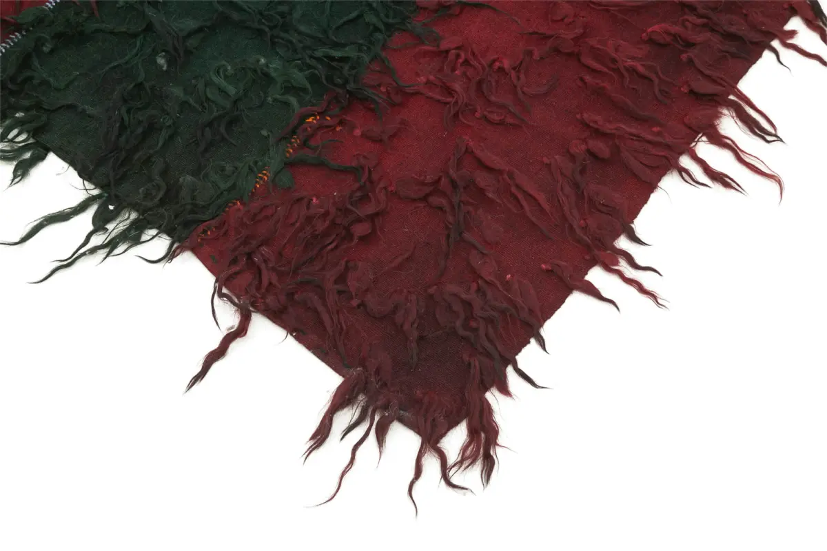 Anadolu Eskitme Kırmızı Pamuk Üzerine Yün El Dokuma Kilim-105x496 - Görsel 4