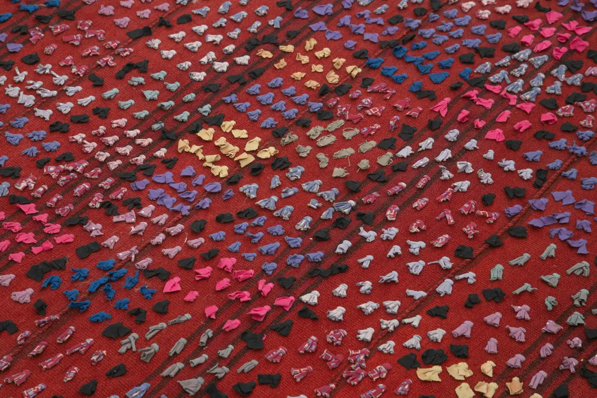 Anadolu Eskitme Mor Pamuk Üzerine Yün El Dokuma Kilim-177x243 - Görsel 5