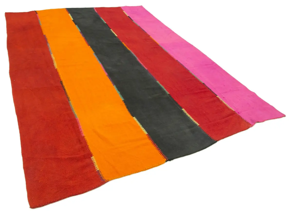 Anadolu Eskitme Multi Pamuk Üzerine Yün El Dokuma Kilim-204x300 - Görsel 2