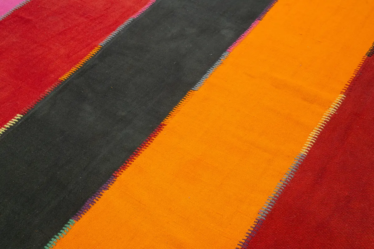 Anadolu Eskitme Multi Pamuk Üzerine Yün El Dokuma Kilim-204x300 - Görsel 5