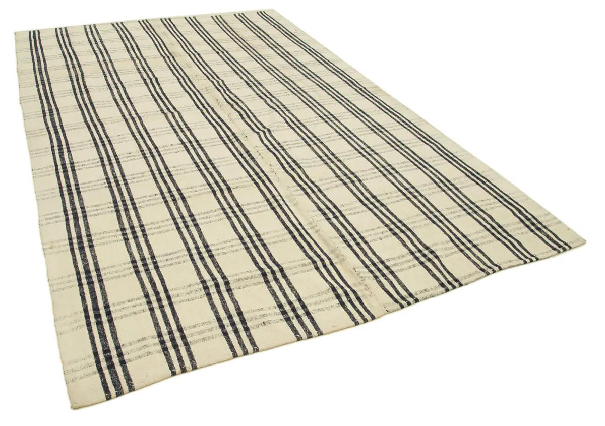 Anadolu Eskitme Bej Pamuk Üzerine Yün El Dokuma Kilim-205x323 - Görsel 2