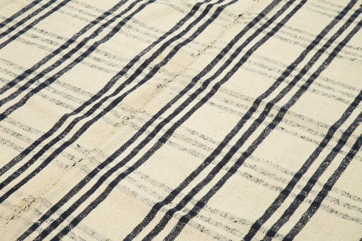 Anadolu Eskitme Bej Pamuk Üzerine Yün El Dokuma Kilim-205x323 - Görsel 5