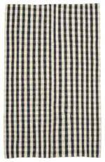 Anadolu Eskitme Siyah Pamuk Üzerine Yün El Dokuma Kilim-206x326