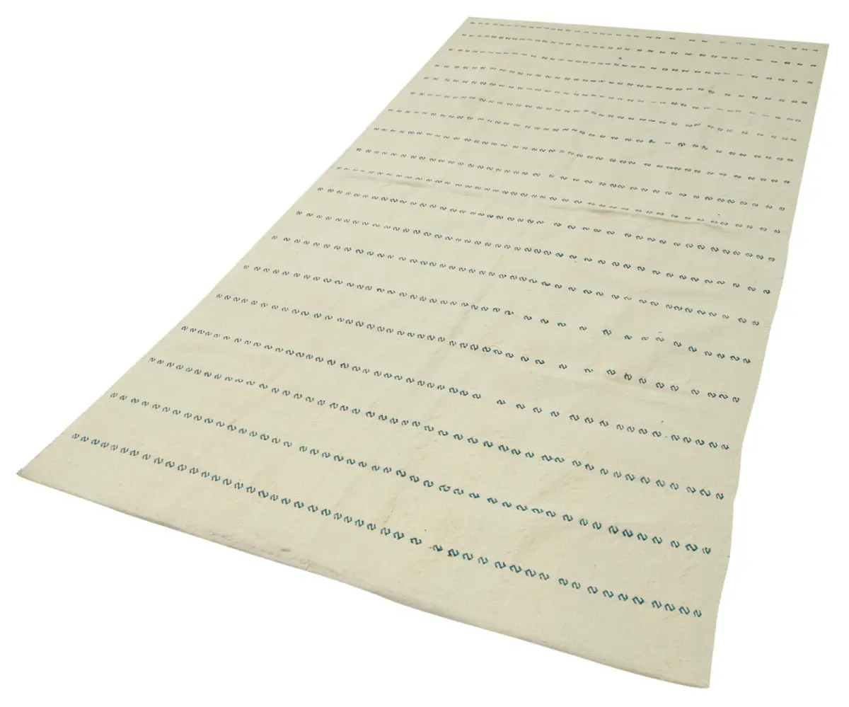 Anadolu Eskitme Beyaz Pamuk Üzerine Yün El Dokuma Kilim-126x266 - Görsel 3