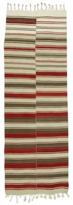 Anadolu Eskitme Bej Pamuk Üzerine Yün El Dokuma Kilim-111x330