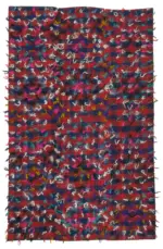 Anadolu Eskitme Kırmızı Pamuk Üzerine Yün El Dokuma Kilim-187x295