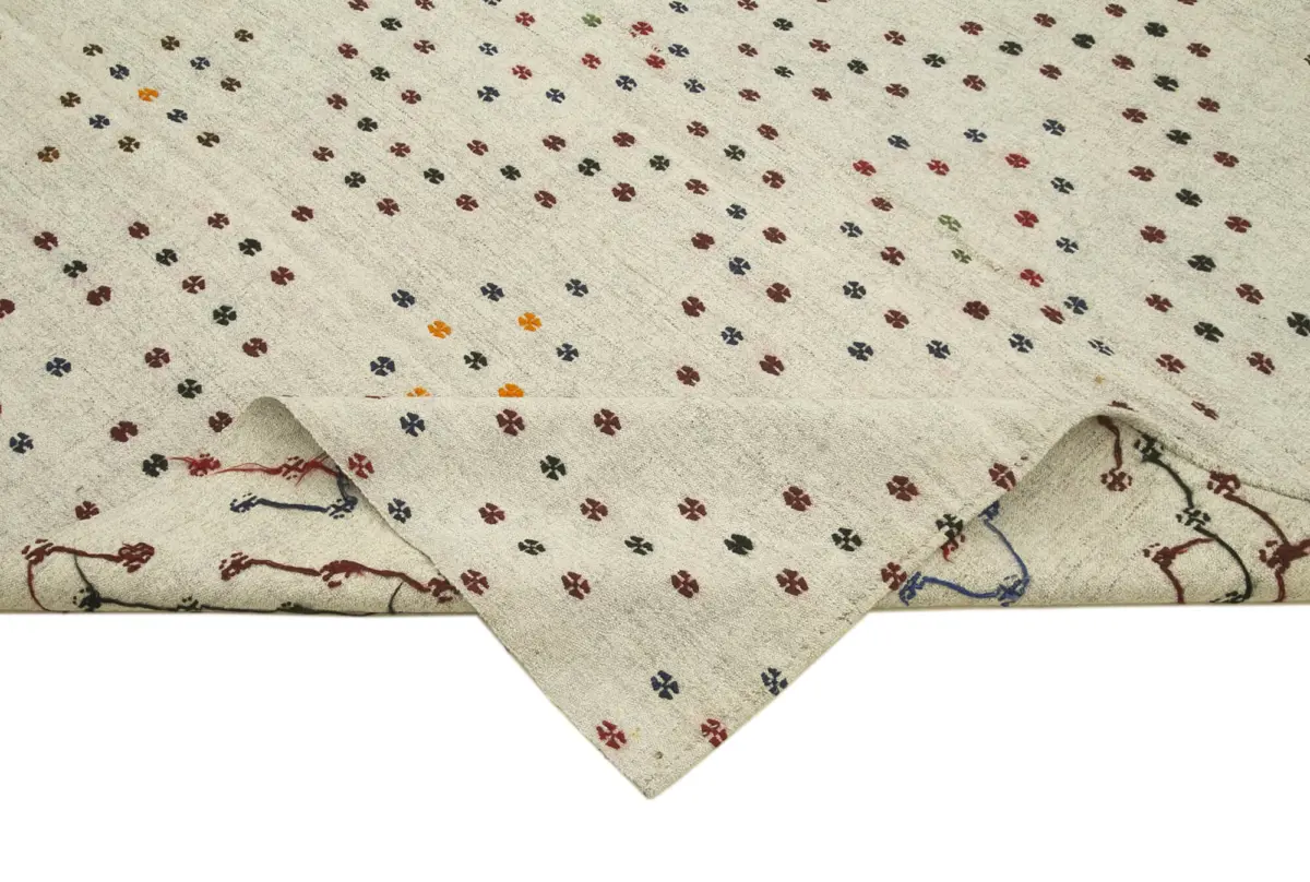 Anadolu Eskitme Multi Pamuk Üzerine Yün El Dokuma Kilim-229x326 - Görsel 6