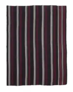 Kıl Çizgili Kahverengi Keçi Kılı İpliğinden El Dokuma Kilim-186x248