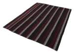 Kıl Çizgili Kahverengi Keçi Kılı İpliğinden El Dokuma Kilim-186x248 - Görsel 2
