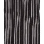 Kıl Çizgili Siyah Keçi Kılı İpliğinden El Dokuma Kilim-172x230