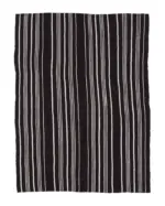 Kıl Çizgili Siyah Keçi Kılı İpliğinden El Dokuma Kilim-172x230