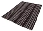 Kıl Çizgili Siyah Keçi Kılı İpliğinden El Dokuma Kilim-172x230 - Görsel 2