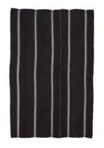 Kıl Çizgili Kahverengi Keçi Kılı İpliğinden El Dokuma Kilim-174x266