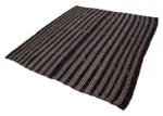 Kıl Çizgili Kahverengi Keçi Kılı İpliğinden El Dokuma Kilim-210x225 - Görsel 2