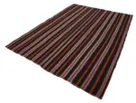 Kıl Çizgili Kahverengi Keçi Kılı İpliğinden El Dokuma Kilim-212x284 - Görsel 2