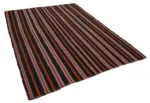 Kıl Çizgili Kahverengi Keçi Kılı İpliğinden El Dokuma Kilim-212x284 - Görsel 3