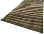 Kıl Çizgili Kahverengi Keçi Kılı İpliğinden El Dokuma Kilim-216x370 - Görsel 3