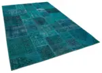 Patchwork Mavi Pamuk Üzerine Yün El Dokuma Kilim-200x298 - Görsel 2