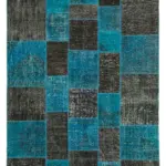 Patchwork Siyah Pamuk Üzerine Yün El Dokuma Kilim-200x297