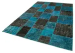 Patchwork Siyah Pamuk Üzerine Yün El Dokuma Kilim-200x297 - Görsel 3